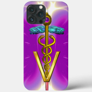 GOLDEN CADUCEUS VETERINÄRSYMBOL / Pink Fuchsia Case-Mate iPhone Hülle