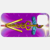 GOLDEN CADUCEUS VETERINÄRSYMBOL / Pink Fuchsia Case-Mate iPhone Hülle (Rückseite (Horizontal))
