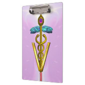 GOLDEN CADUCEUS VETERINÄRSYMBOL / Pink Lilac Klemmbrett (Links)