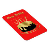 Golden Cake Happy Birthday Flexible Magnet (Rechte Seite)