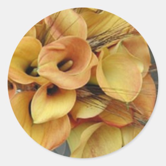 Golden Calla Lilies Sticker/Siegel Runder Aufkleber (Vorderseite)