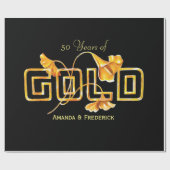 Golden Calla Lily 50. Hochzeit Anniversary Custom Geschenkpapier (Flach)