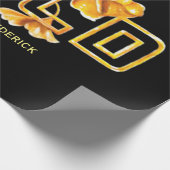 Golden Calla Lily 50. Hochzeit Anniversary Custom Geschenkpapier (Ecke)