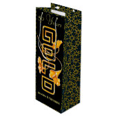 Golden Calla Lily 50. Hochzeit Anniversary Custom Geschenktüte Für Weinflaschen (Vorderseite Schrägansicht)