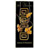 Golden Calla Lily 50. Hochzeit Anniversary Custom Geschenktüte Für Weinflaschen (Vorderseite)