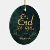 Golden Calligraphy Eid Al-Adha Mubarak 2025 Keramik Ornament (Rechts)