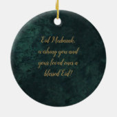 Golden Calligraphy Eid Al-Adha Mubarak 2025 Keramik Ornament (Hinten)