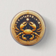 Golden Cancer Cosmic Zodiac