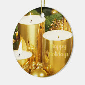 Golden Candles Weihnachtsfest Keramik Ornament (Links)