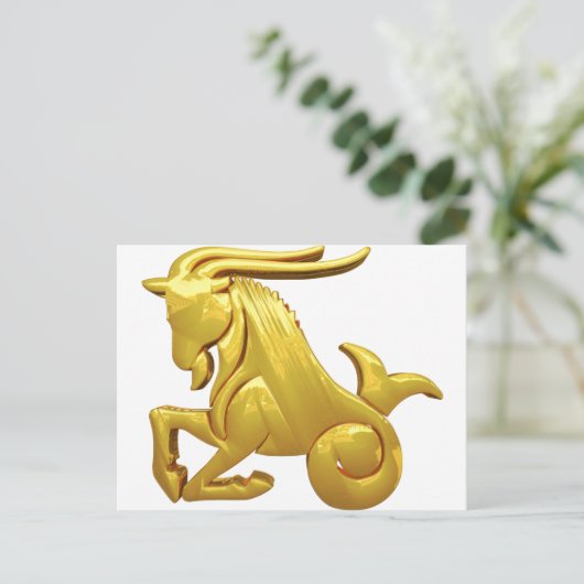Golden Capricorn Postkarte (Stehend Vorderseite)