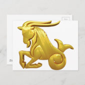Golden Capricorn Postkarte (Vorne/Hinten)