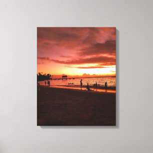 Golden Caribbean Sunset Canvas Print Leinwanddruck