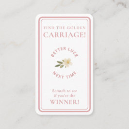 Golden Carriage Scratch-Off Blush Pink Non-Winner Visitenkarte