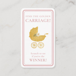 Golden Carriage Scratch-Off Game | Blush Pink Visitenkarte