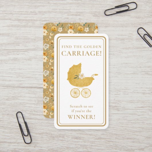 Golden Carriage Scratch-Off Game Card - Winner Visitenkarte (Vorderseite/Rückseite Beispiel)