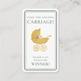 Golden Carriage Scratch-Off Game Sage Green Winner Visitenkarte