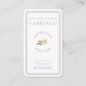 Golden Carriage Scratch-Off | Lavender Non-Winner Visitenkarte (Vorderseite)