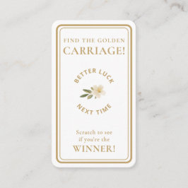 Golden Carriage Scratch-Off Neutral Non-Winner Visitenkarte