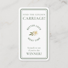 Golden Carriage Scratch-Off Sage Green Non-Winner Visitenkarte