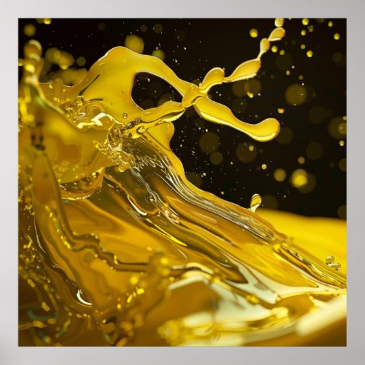 Golden Cascade Liquid Art Poste Poster (Vorne)