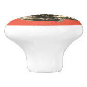 Golden Cat – goldene Katze – vergoldeter Kater Keramikknauf (Seitenansicht)