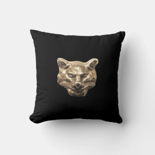 Golden Cat – goldene Katze – vergoldeter Kater Kissen