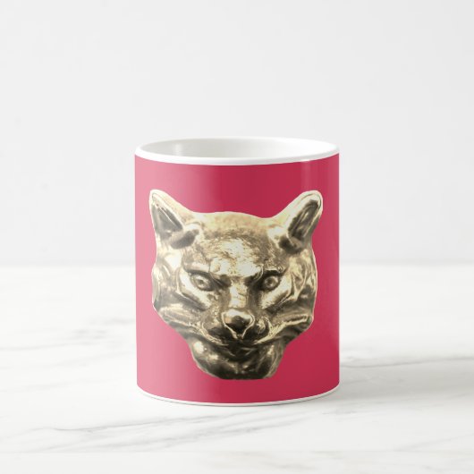 Golden Cat – Vergoldete Katze Goldener Kater Kaffeetasse (Mittel)
