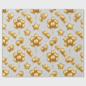 Golden Celebration Ballons Muster Geschenkpapier (Flach)