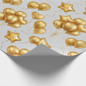 Golden Celebration Ballons Muster Geschenkpapier (Ecke)