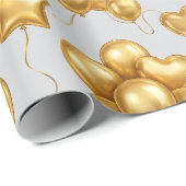 Golden Celebration Ballons Muster Geschenkpapier (Rolleneckpunkt)