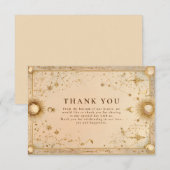 Golden Celestial Baroque Wedding Dankeskarte (Vorne/Hinten)