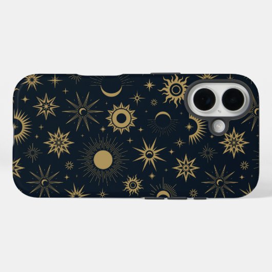 Golden Celestial Burst Case-Mate iPhone Hülle (Rückseite (Horizontal))