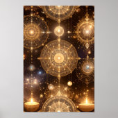 Golden Celestial Mystical Art Poster (Vorne)