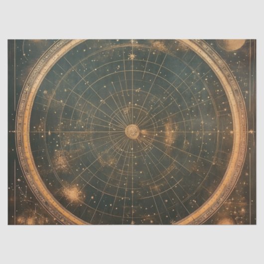 Golden Celestial Star Map (2) Seidenpapier (Vorderseite)