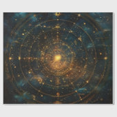 Golden Celestial Star Map (3) Geschenkpapier (Flach)