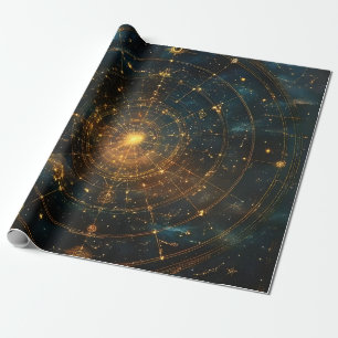 Golden Celestial Star Map (3) Geschenkpapier