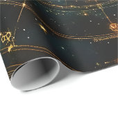 Golden Celestial Star Map (3) Geschenkpapier (Rolleneckpunkt)