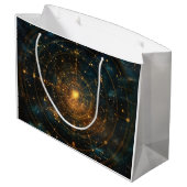Golden Celestial Star Map (3) Große Geschenktüte (Rückseite Schrägansicht)