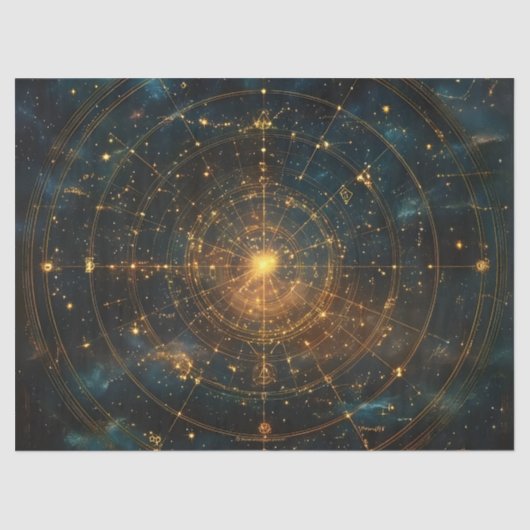 Golden Celestial Star Map (3) Seidenpapier (Vorderseite)