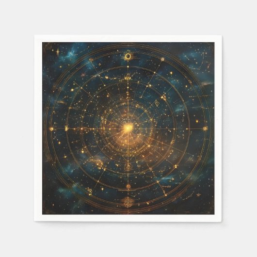 Golden Celestial Star Map (3) Serviette (Vorderseite)