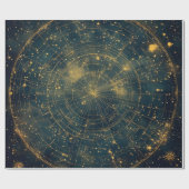 Golden Celestial Star Map (4) Geschenkpapier (Flach)