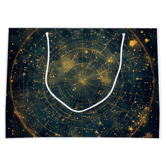 Golden Celestial Star Map (4) Große Geschenktüte (Vorderseite)
