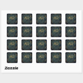 Golden Celestial Star Map (4) Quadratischer Aufkleber (Blatt)