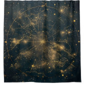 Golden Celestial Star Map (5) Duschvorhang (Vorderseite)