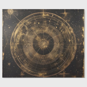 Golden Celestial Star Map (5) Geschenkpapier