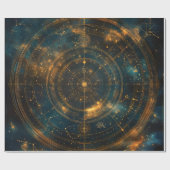 Golden Celestial Star Map Geschenkpapier (Flach)