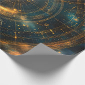 Golden Celestial Star Map Geschenkpapier (Ecke)