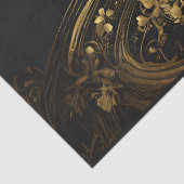 Golden Cello auf schwarz Seidenpapier (Detail)