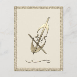 Golden Cello Musiker Postkarte
