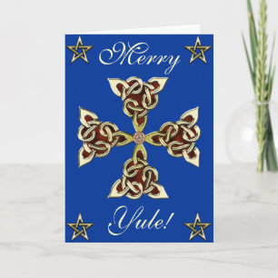 Golden Celtic Cross Card Feiertagskarte
